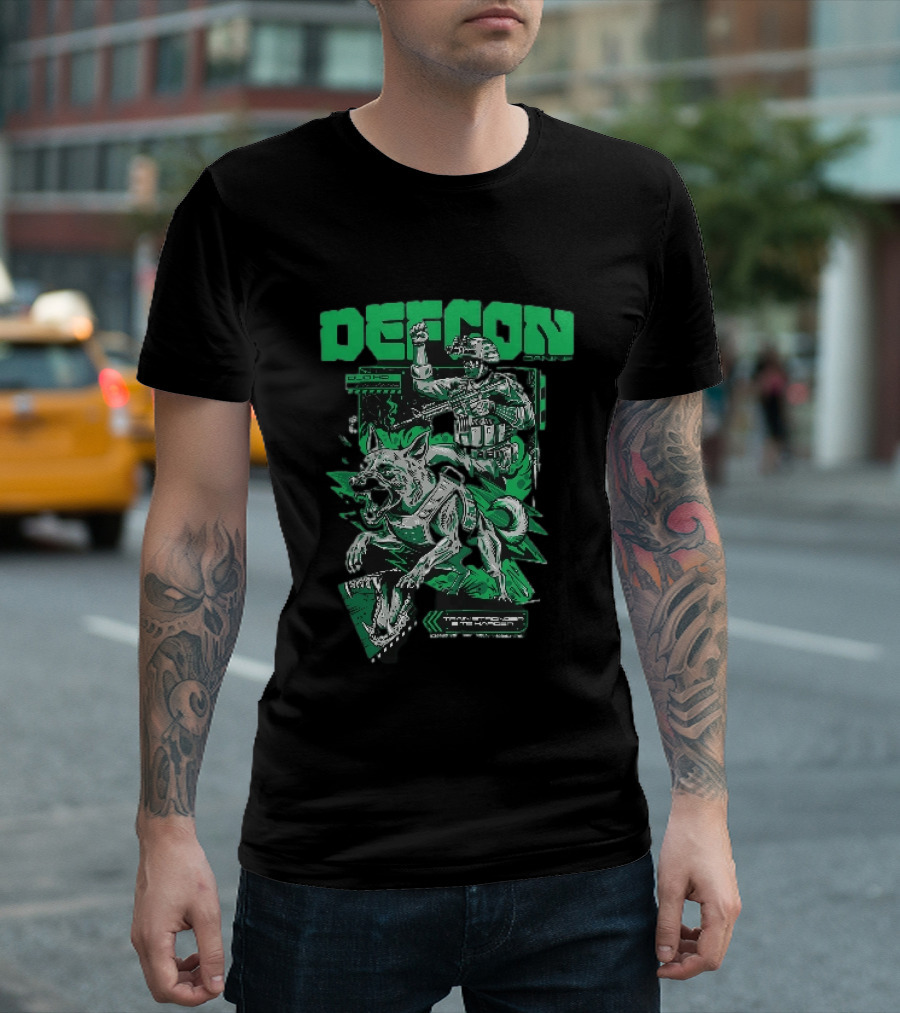 Defcon Tactical K9 Train Stronger Bite Harder Dog Soldier Night Vision T-Shirt