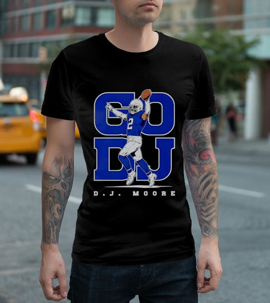 GO DJ D.J. Moore Football Player Buffalo Sports Blue 2 T-Shirt
