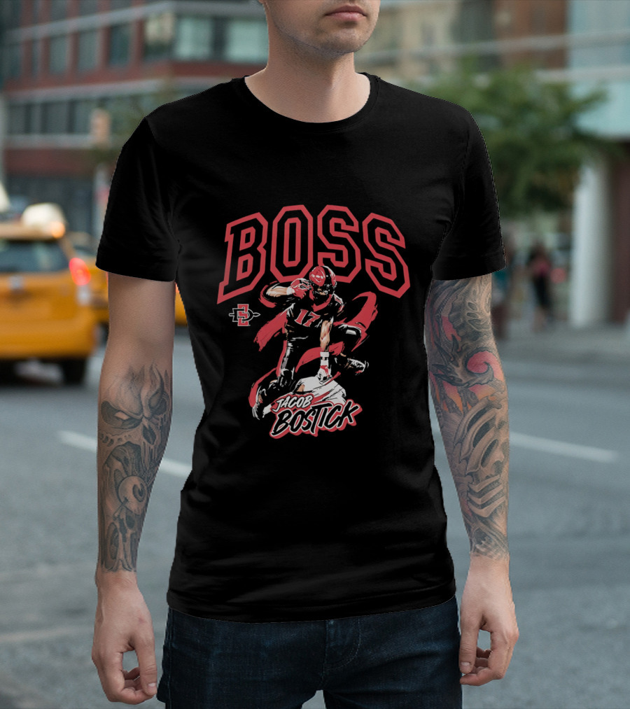Jacob Bostick Boss San Diego State Aztecs Football 17 T-Shirt