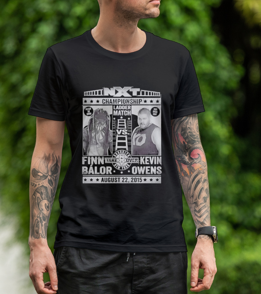 NXT Championship Ladder Match Finn Balor Vs Kevin Owens August 22 2015 T-Shirt