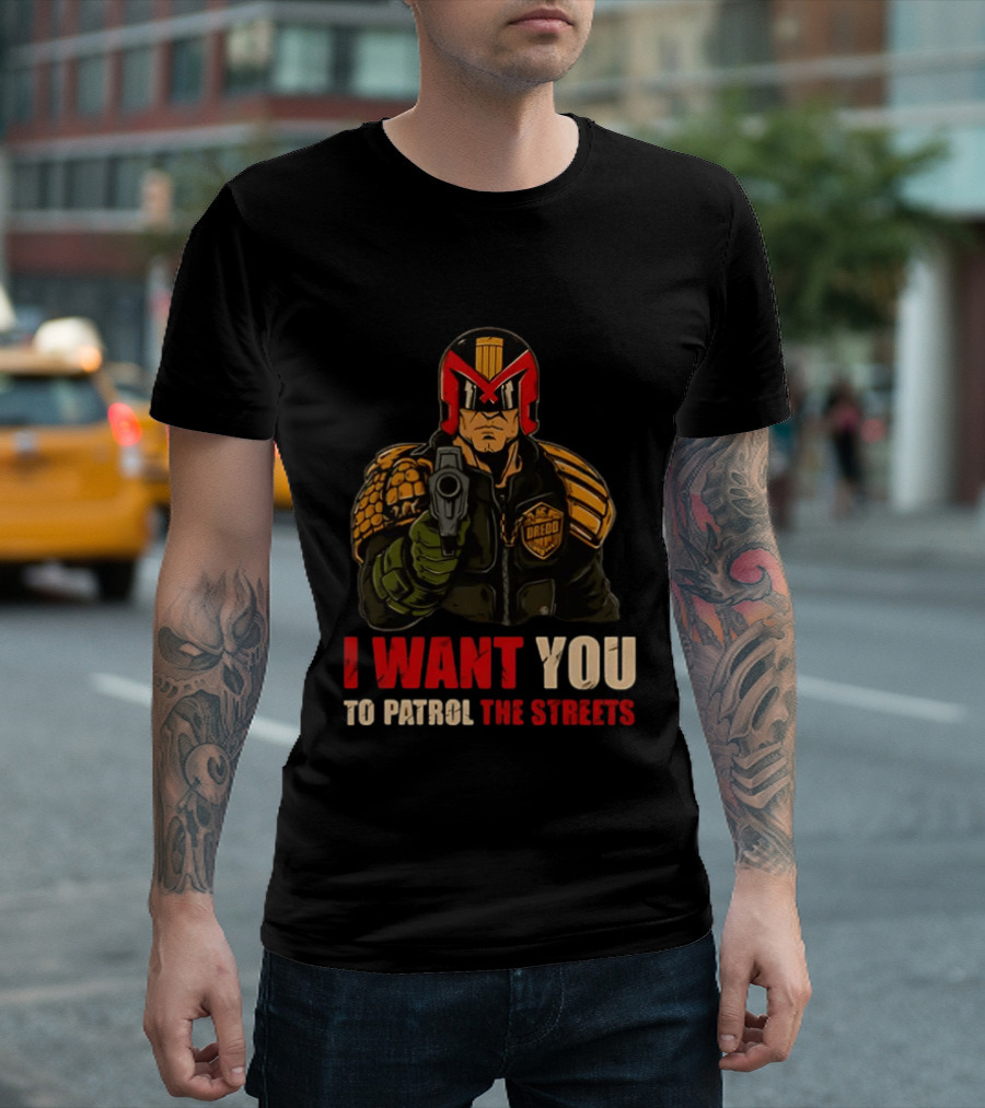 Judge Dredd I Want You To Patrol The Streets Vintage Comic T-Shirt