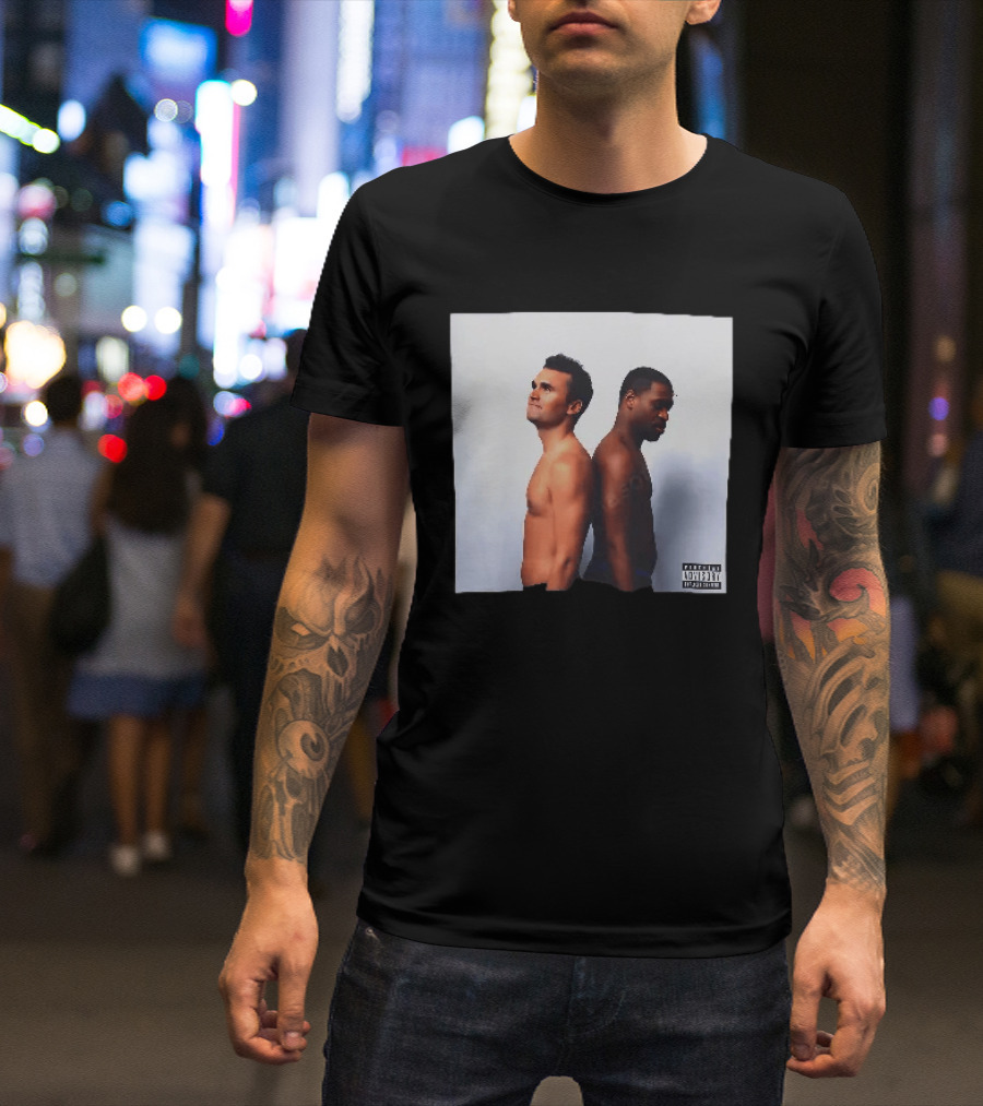 Kirk X Floyd Parental Advisory Album Cover Featuring Two Men Back To Back T-Shirt