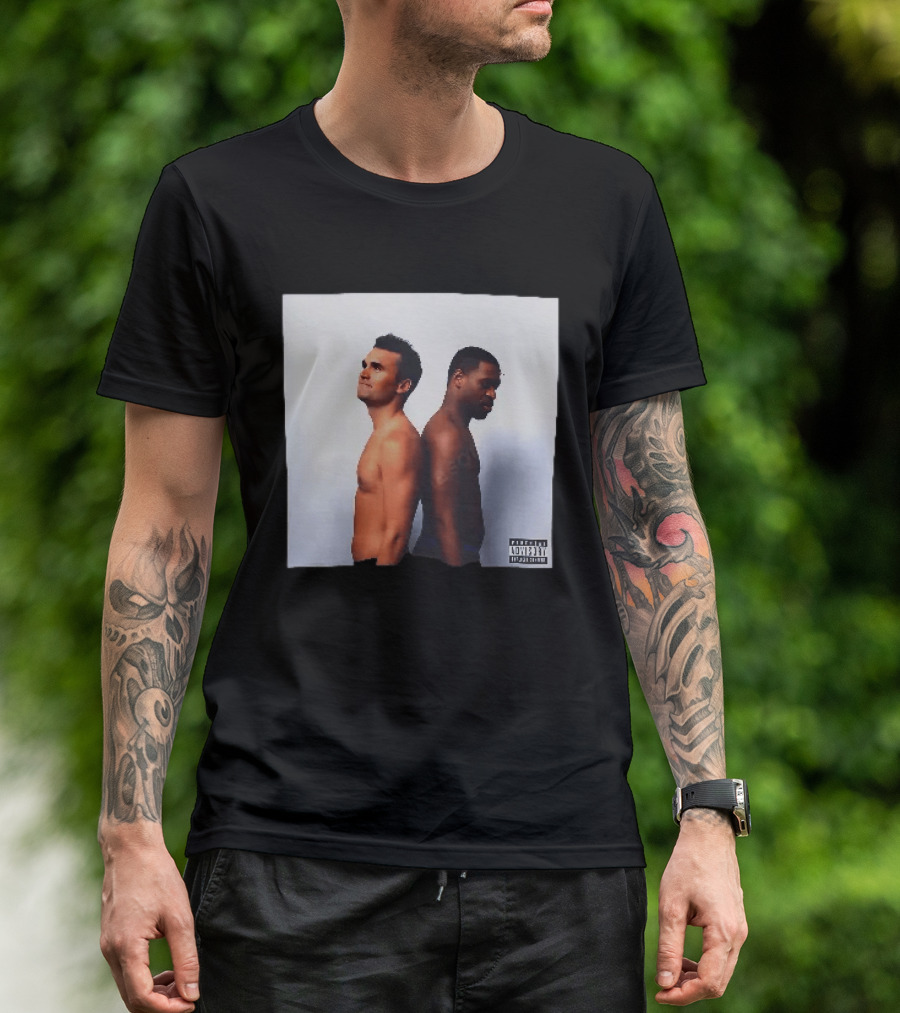 Kirk X Floyd Parental Advisory Album Cover Featuring Two Men Back To Back T-Shirt