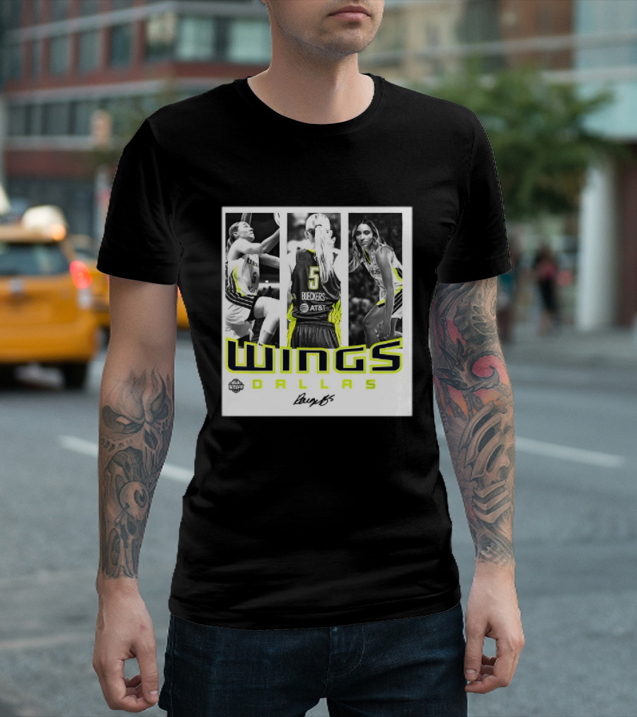 Wings Dallas Paige Bueckers Team Player 5 Basketball Hustle WNBA T-Shirt