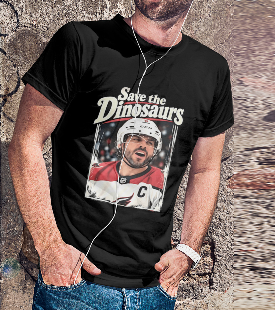 Save The Dinosaurs Hockey Captain With C Jersey T-Shirt