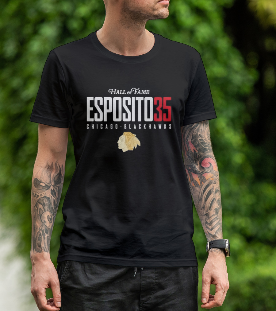 Hall Of Fame Esposito 35 Chicago Blackhawks T-Shirt