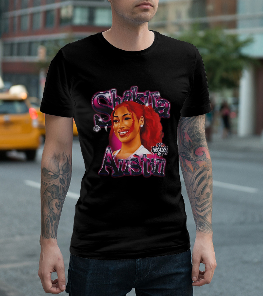 Shakira Austin Washington Mystics WNBA Red Hair T-Shirt