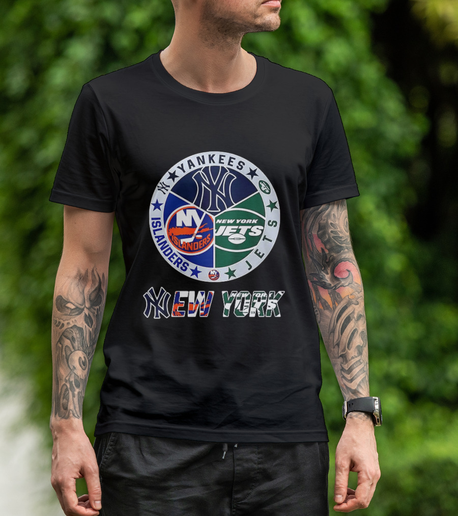 Yankees Islanders Jets New York Sports Teams Logos T-Shirt