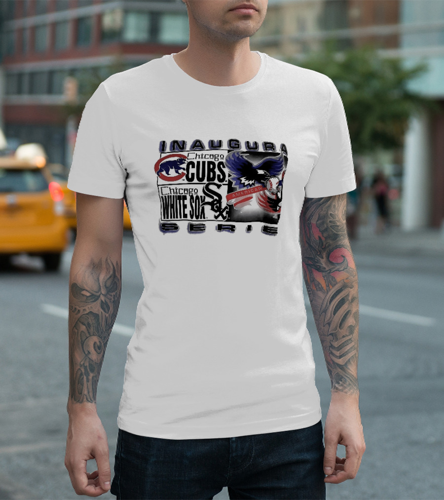 Inaugural American Series Chicago Cubs White Sox Eagle Baseball T-Shirt