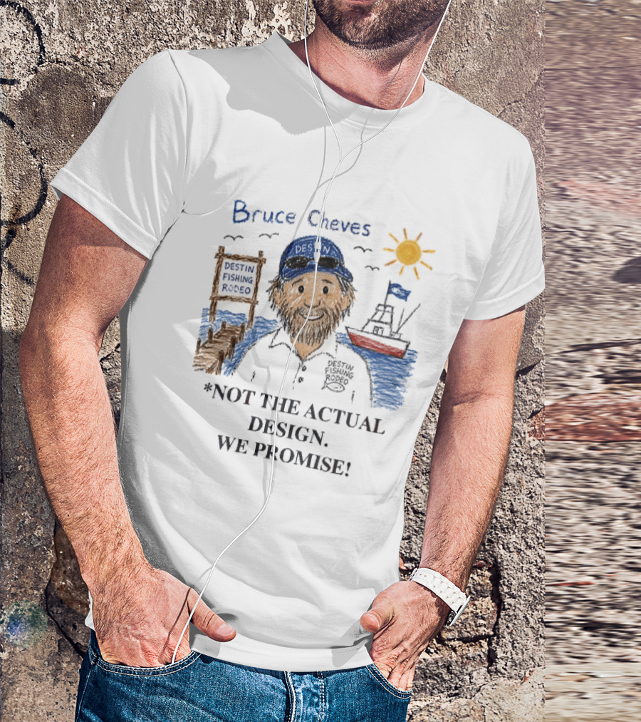 Destin Fishing Rodeo Bruce Cheves Cartoon Caricature Boat Sun Dock T-Shirt