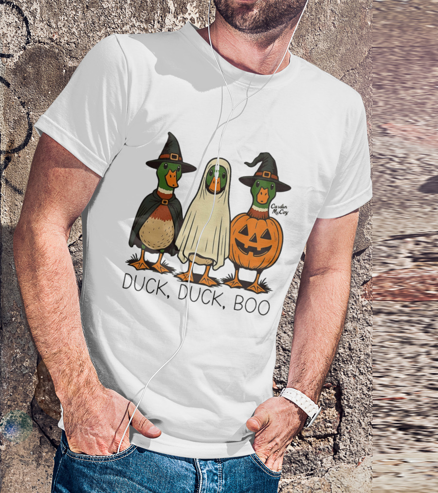 Duck Duck Boo Halloween 2026 Duck Trio In Costumes T-Shirt