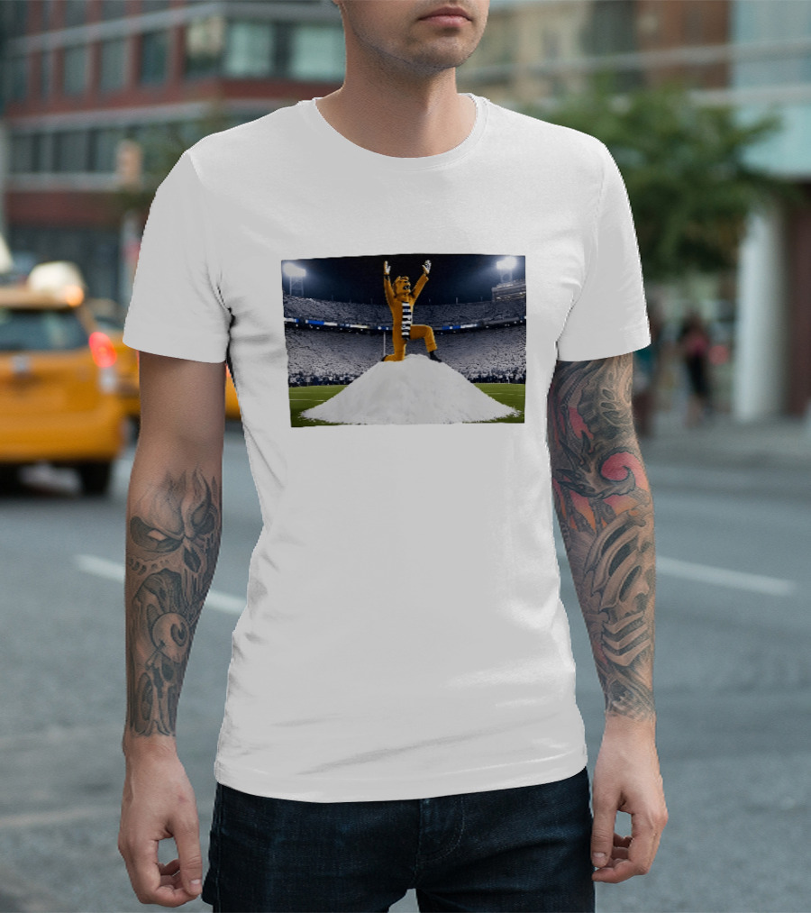 Penn State Nittany Lions Snow Mountain Mascot Celebration Stadium Scene T-Shirt