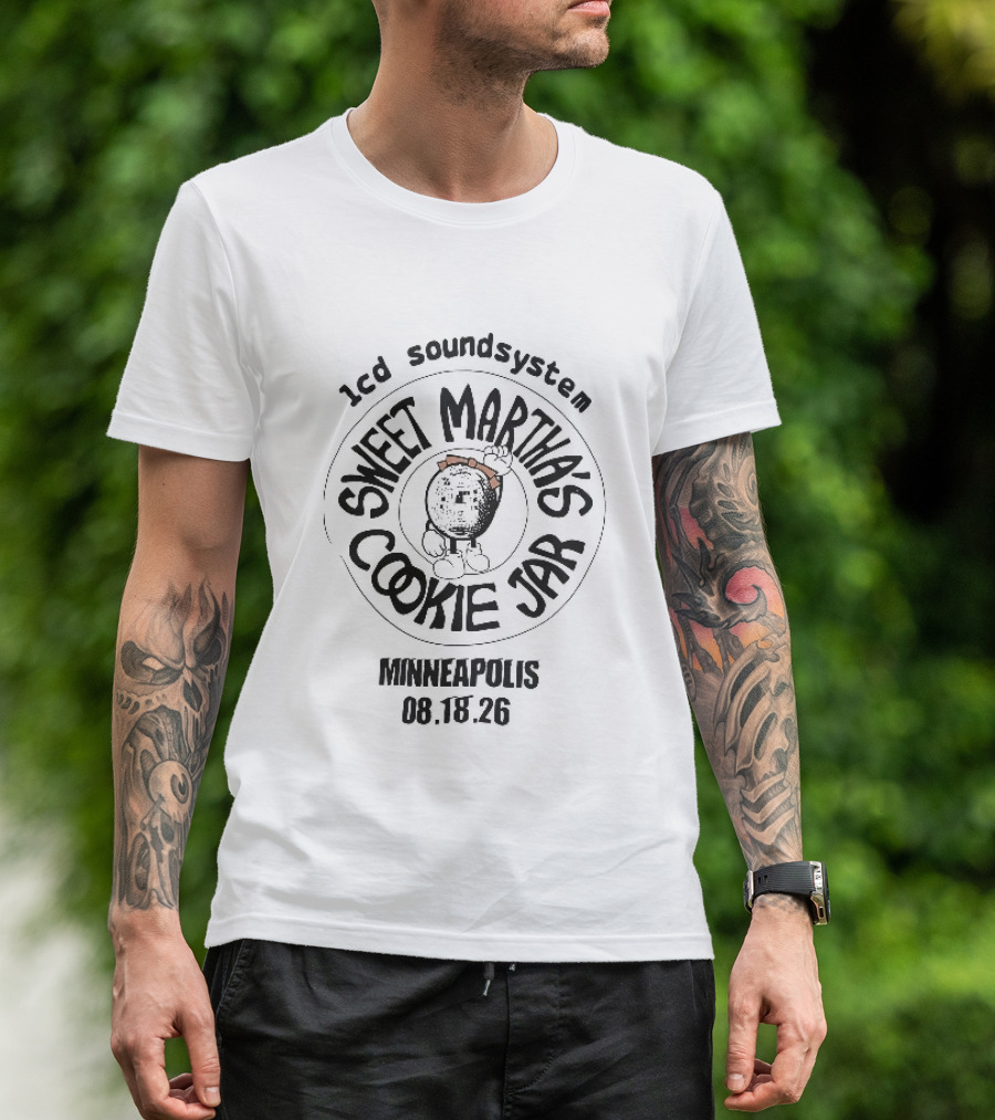 Lcd Soundsystem Sweet Martha's Cookie Jar Minneapolis August 18 26 Cartoon T-Shirt
