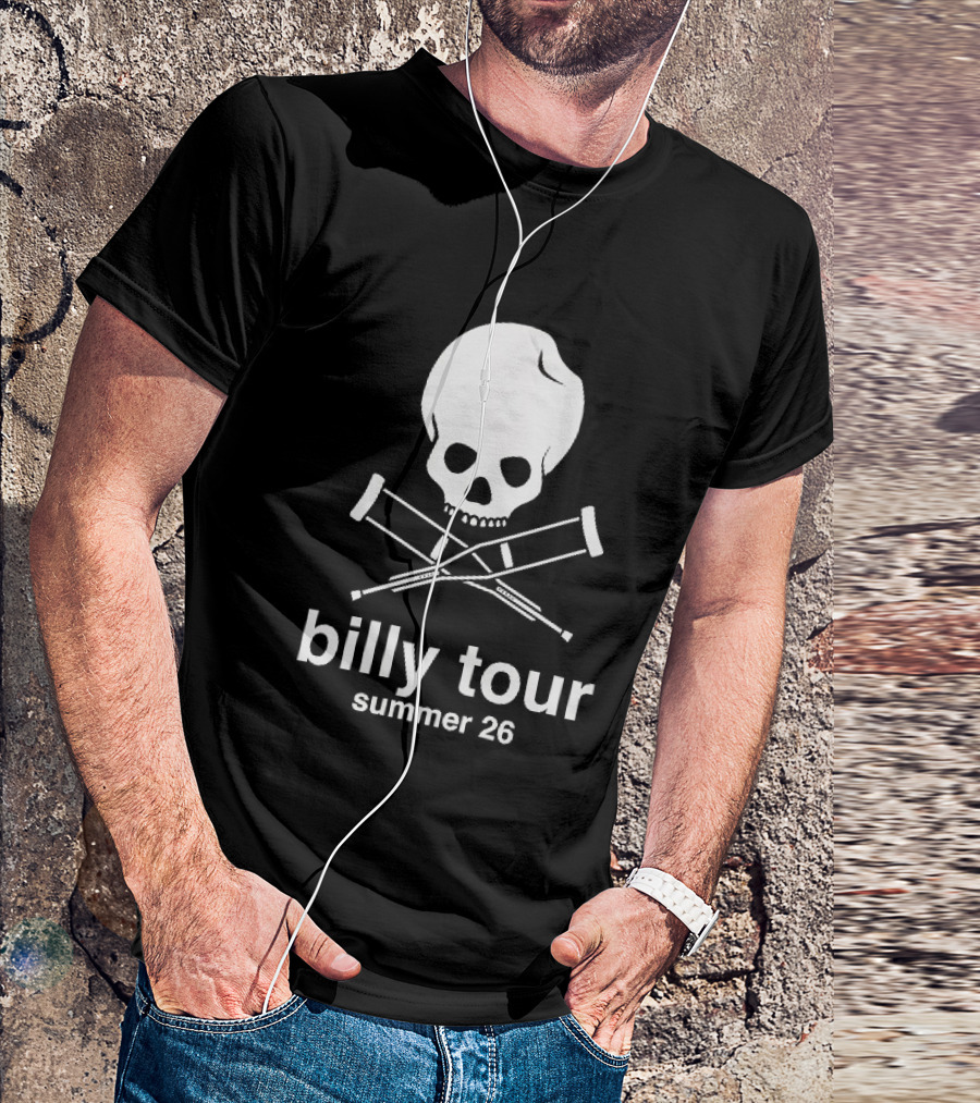 Billy Tour Summer 26 Skull And Crossed Crutches T-Shirt