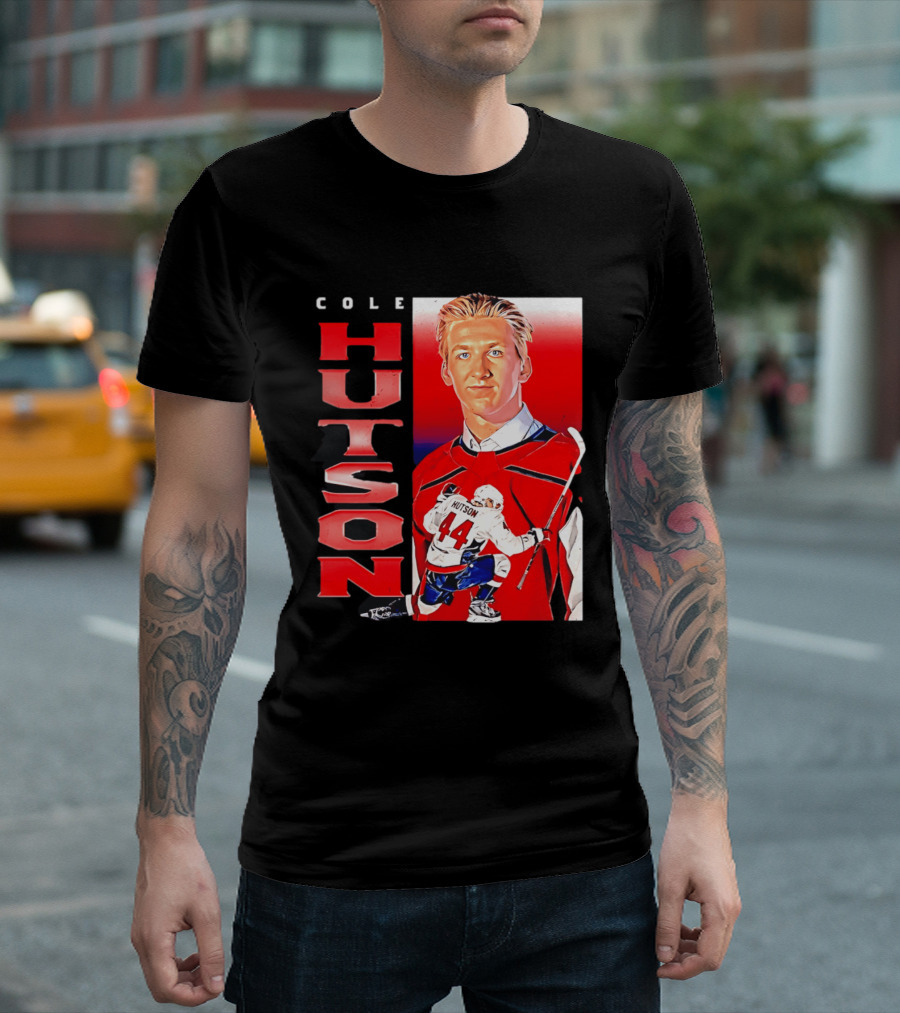 Cole Hutson Washington Capitals Vertical NHL Hockey 44 T-Shirt