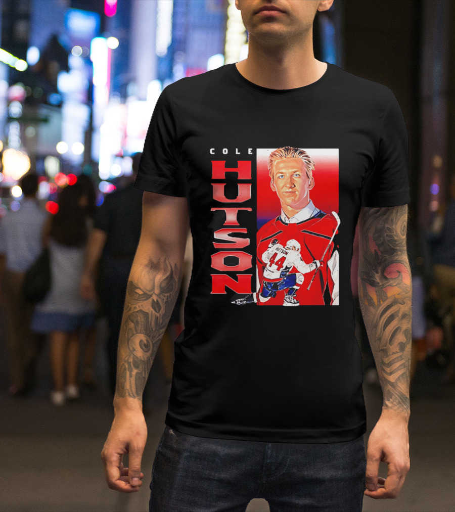 Cole Hutson Washington Capitals Vertical NHL Hockey 44 T-Shirt
