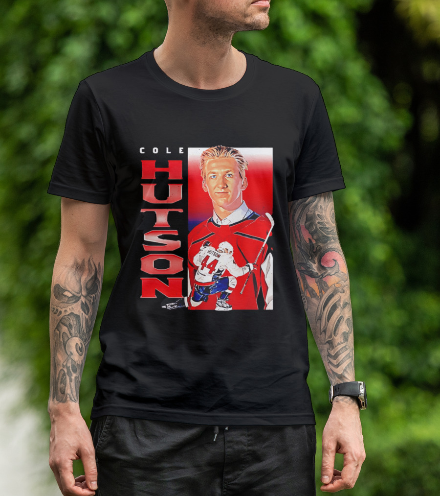 Cole Hutson Washington Capitals Vertical NHL Hockey 44 T-Shirt