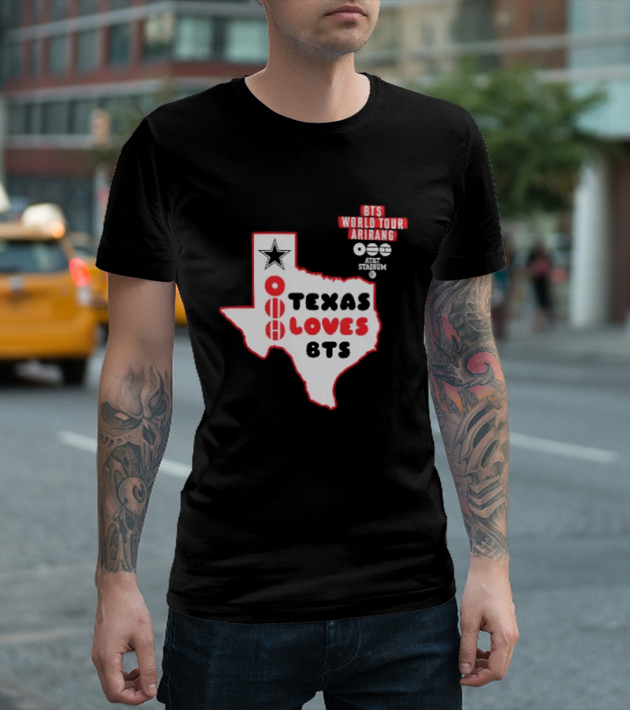 BTS World Tour Arirang Texas Loves At AT&T Stadium Dallas Cowboys T-Shirt