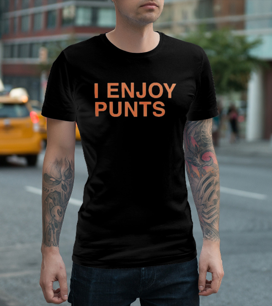 I Enjoy Punts Neon Orange Block Lettering T-Shirt