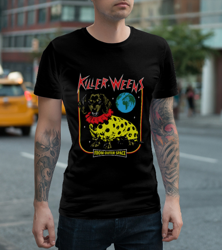 Killer Weens Dachshund Clown From Outer Space Earth T-Shirt