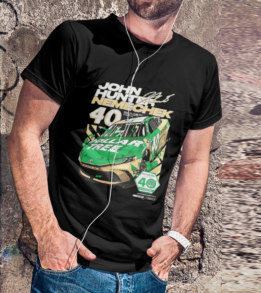 John Hunter Nemechek Dollar Tree 301 40th Anniversary 2026 Green Gold Toyota Camry Nascar New Hampshire Est 1986 T-Shirt