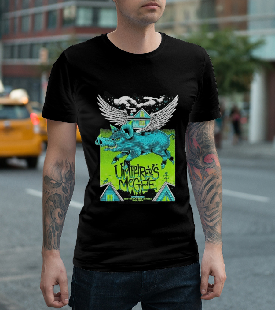 Umphrey's McGee Winged Pig Summer Tour 2026 Iowa City Des Moines Yuba T-Shirt