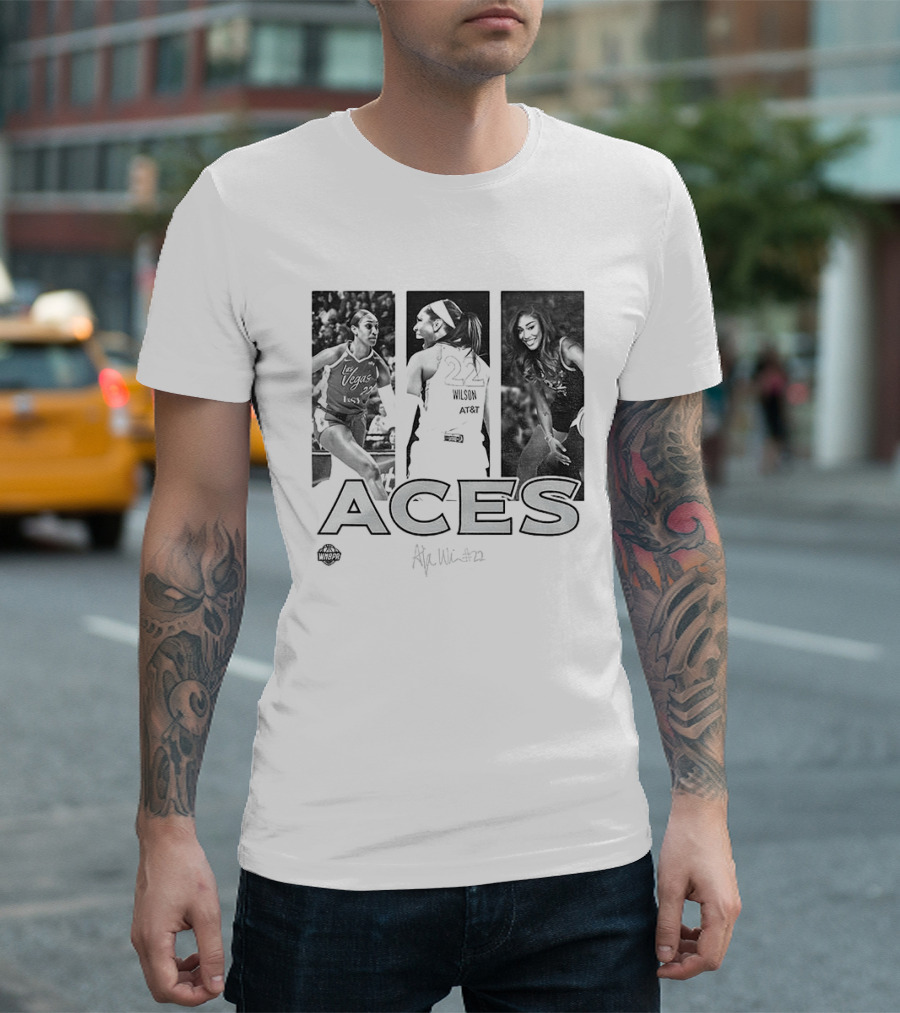 Las Vegas Aces A'ja Wilson 22 WNBA Team Player Hustle T-Shirt