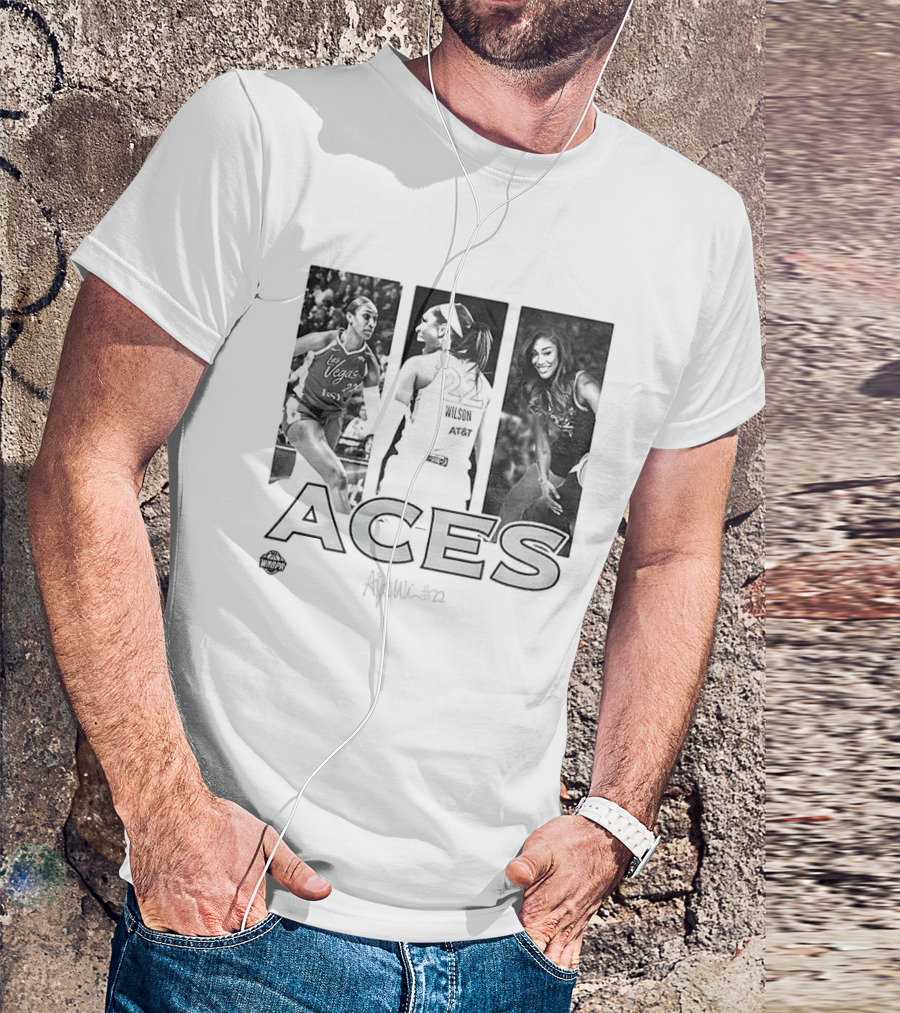 Las Vegas Aces A'ja Wilson 22 WNBA Team Player Hustle T-Shirt