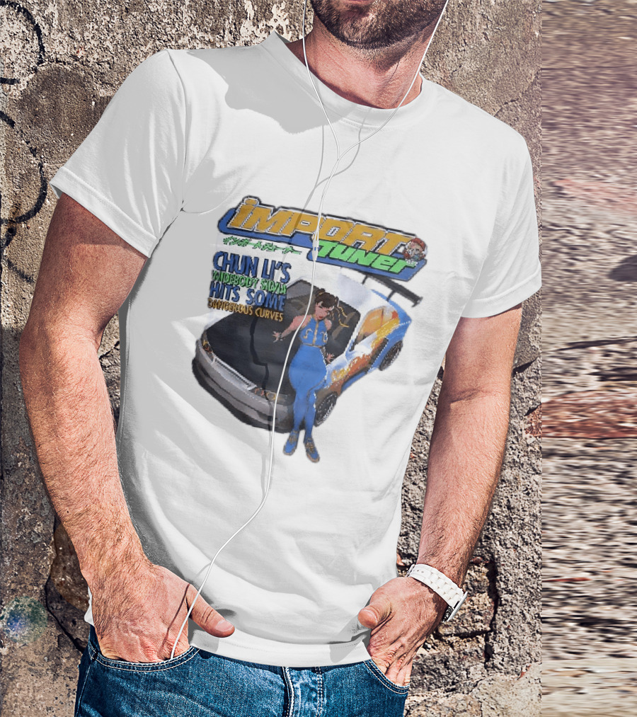 Import Tuner Chun Li's Widebody Silvia Hits Some Dangerous Curves Auto Racing Anime T-Shirt