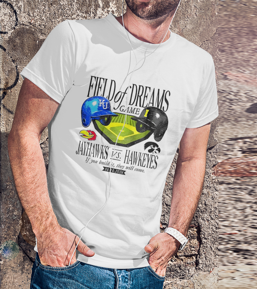 Field Of Dreams Game Kansas Jayhawks Vs Iowa Hawkeyes 10.10.2026 T-Shirt