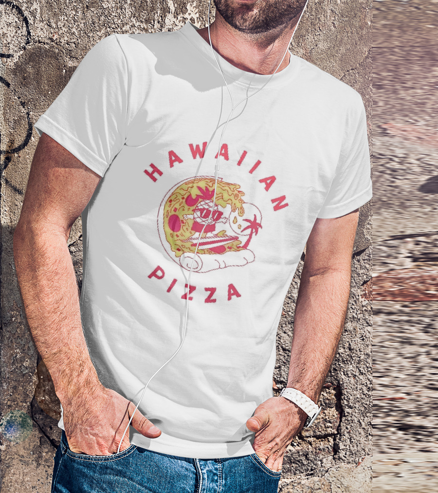 Hawaiian Pizza Surfing Pineapple Fun Adventure T-Shirt