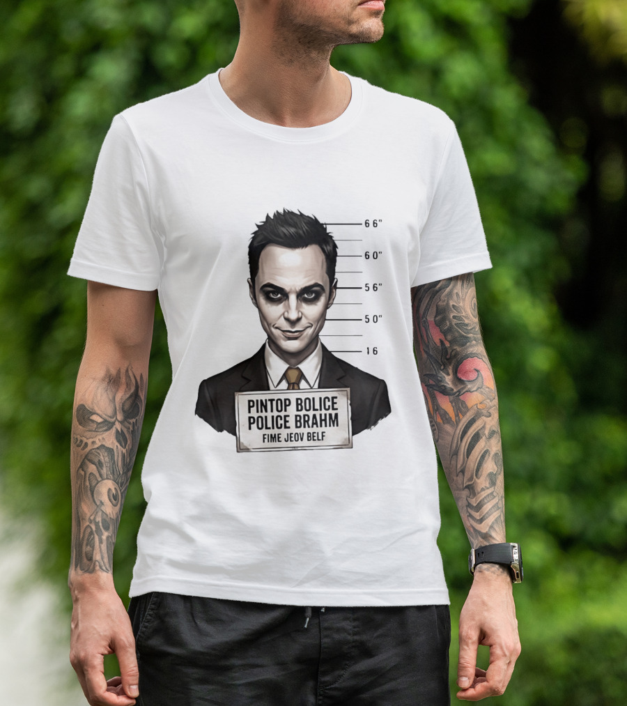 Sheldon Cooper Shot Parody Pintop Police Joker T-Shirt
