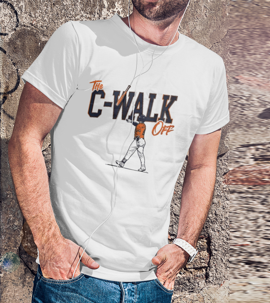 C Walk Off Baseball Player Batter Pointing Bat Toss Line T-Shirt