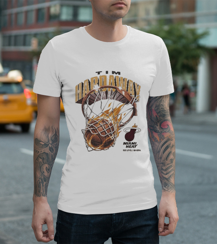 Tim Hardaway Miami Heat Basketball Flames Collier County T-Shirt