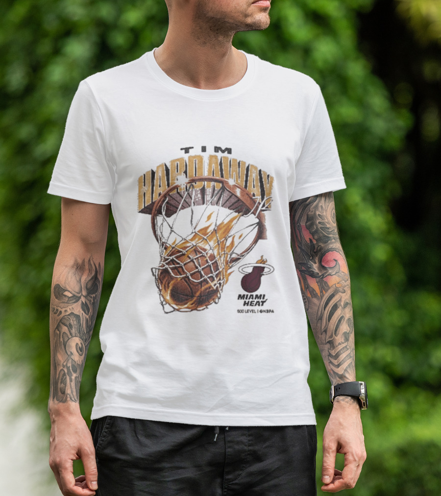 Tim Hardaway Miami Heat Basketball Flames Collier County T-Shirt