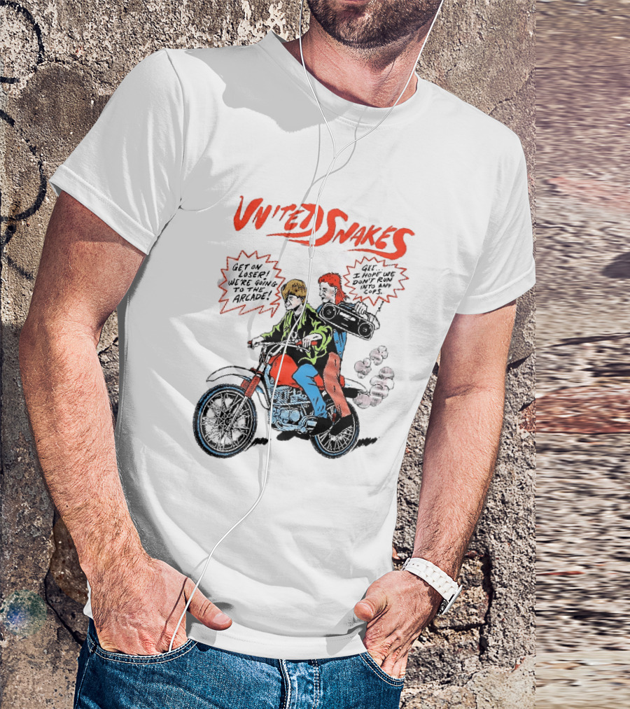 United Snakes Get On Loser We're Going To The Arcade Motorcycle Adventure T-Shirt