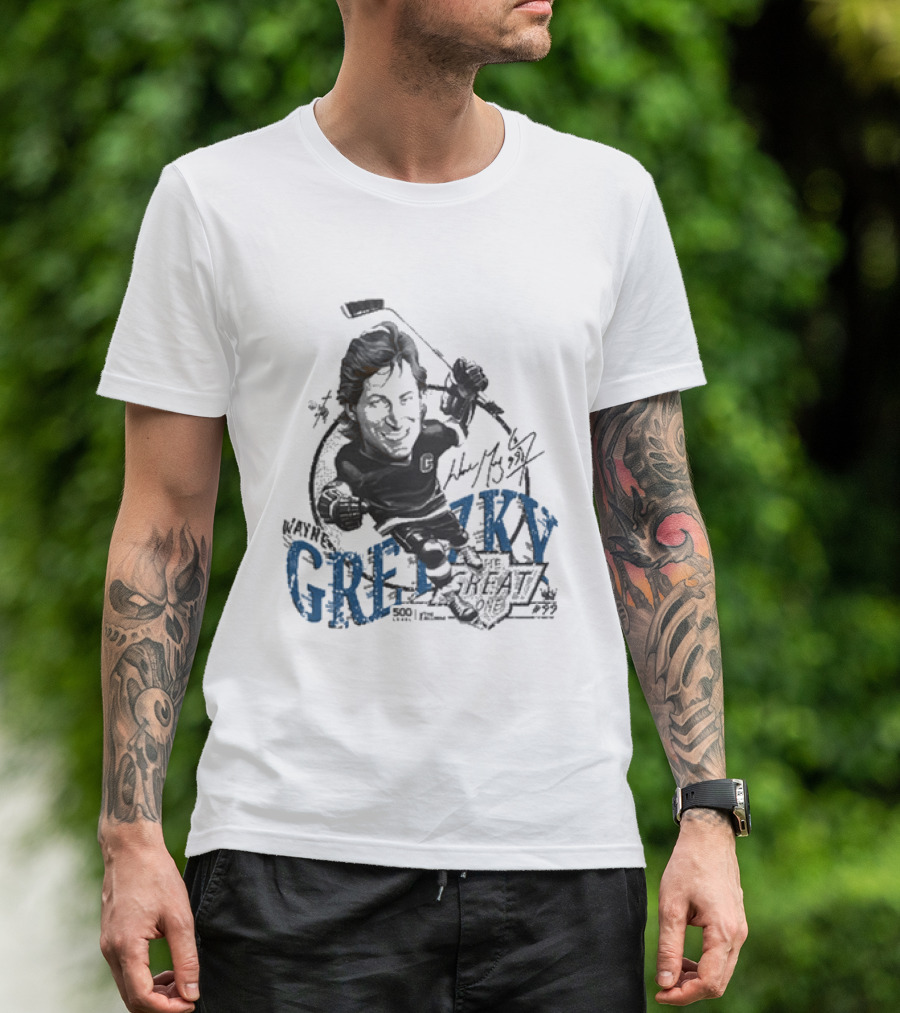 Wayne Gretzky Los Angeles Kings Bruce Stark Collection Wave 99 Hockey 1992 Edition T-Shirt
