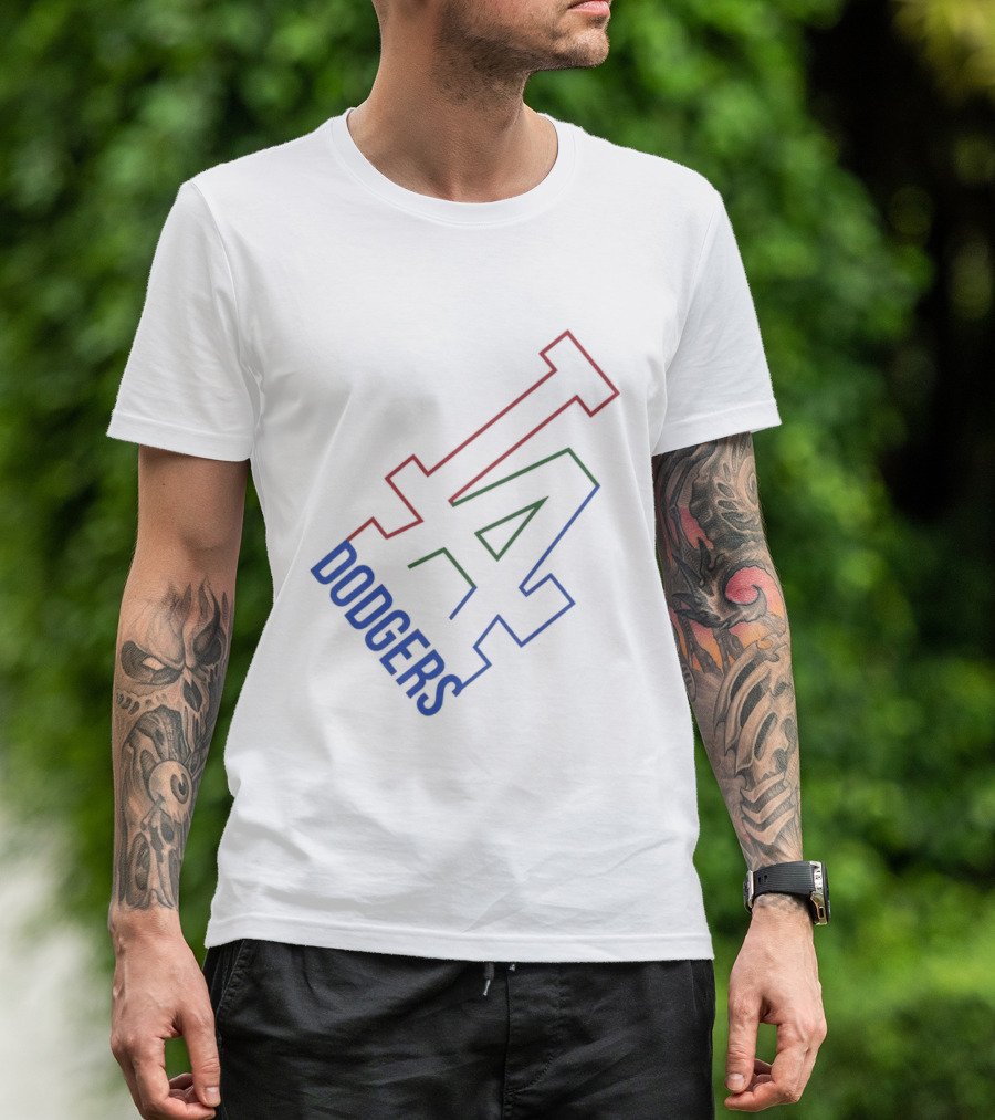 Los Angeles Dodgers White Collar LA T-Shirt