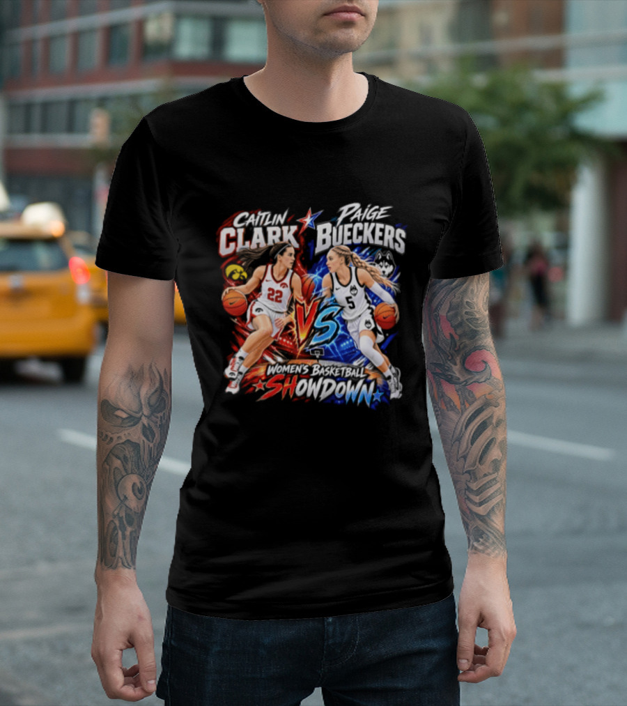 Caitlin Clark Paige Bueckers Basketball Showdown VS Rivalry T-Shirt