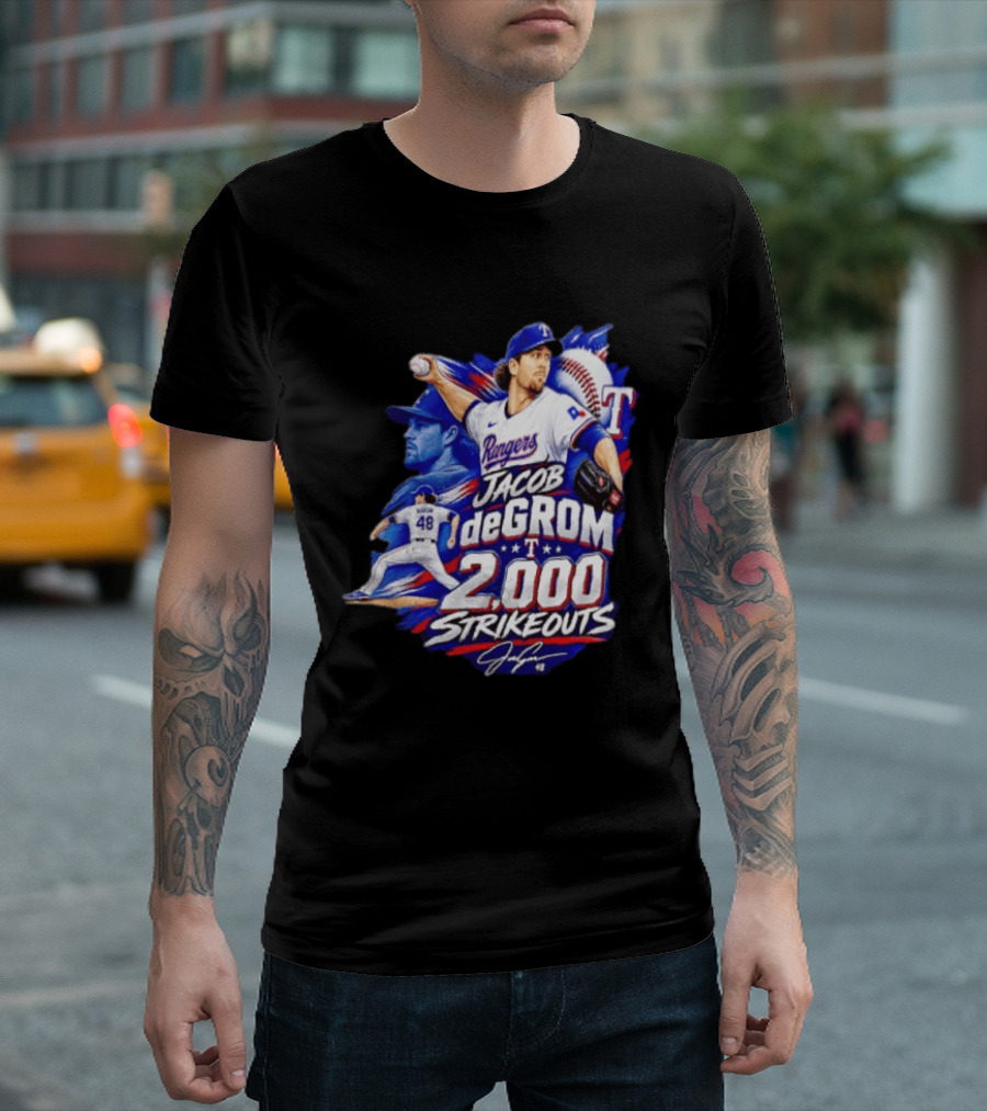 Jacob DeGrom 2 000 Career Strikeouts History Made T-Shirt