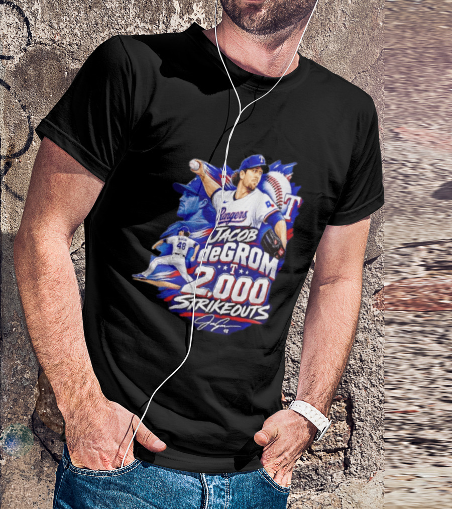 Jacob DeGrom 2 000 Career Strikeouts History Made T-Shirt