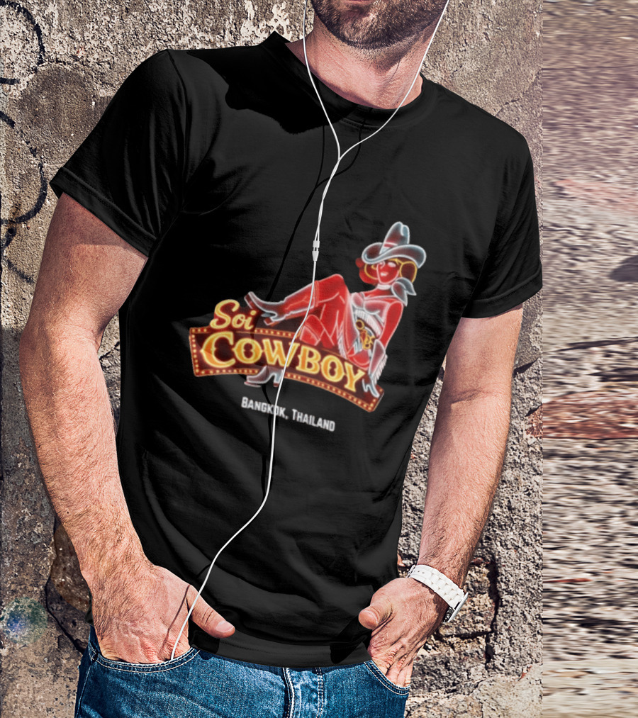 Soi Cowboy Bangkok Thailand Cowgirl Neon Sign T-Shirt