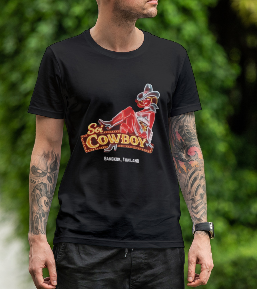 Soi Cowboy Bangkok Thailand Cowgirl Neon Sign T-Shirt