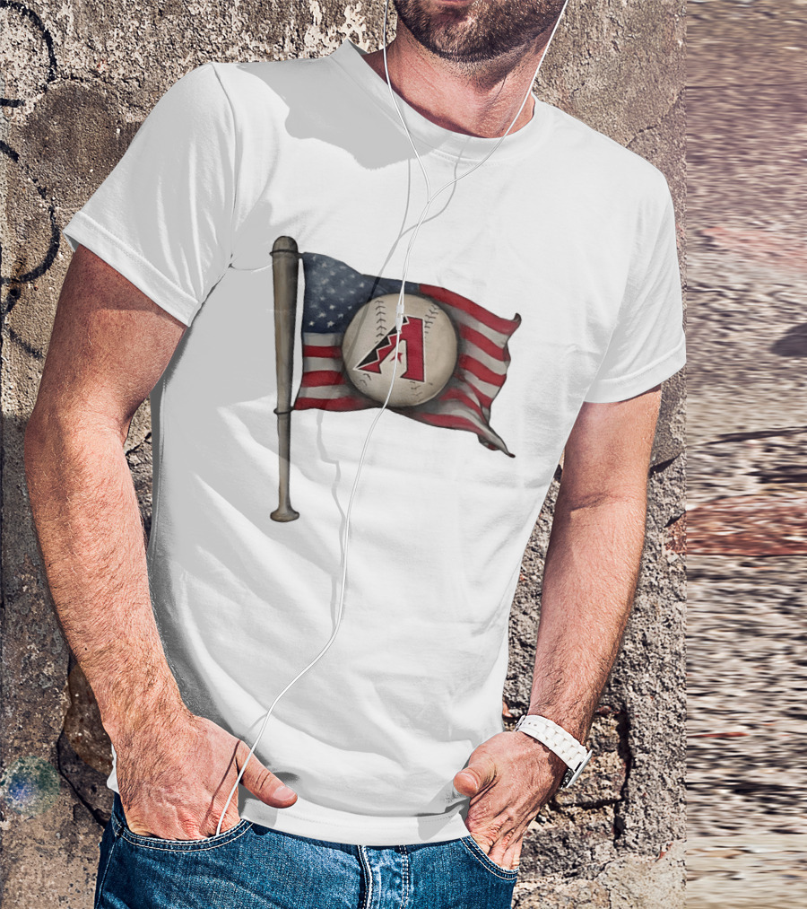 Arizona Diamondbacks American Flag Baseball Bat T-Shirt