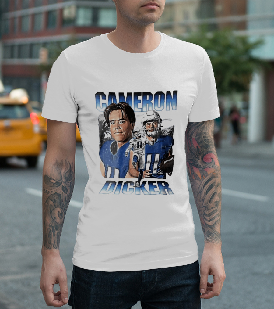 Cameron Dicker Football Palm Trees Player Portraits Kicking Bootleg T-Shirt