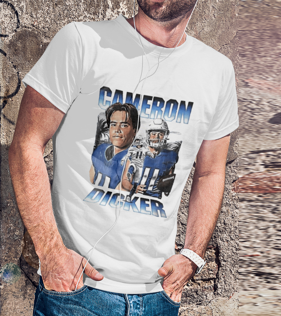 Cameron Dicker Football Palm Trees Player Portraits Kicking Bootleg T-Shirt