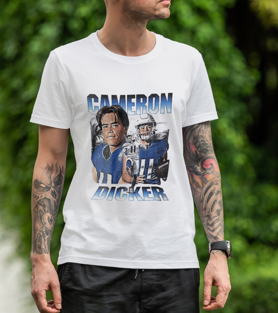 Cameron Dicker Football Palm Trees Player Portraits Kicking Bootleg T-Shirt