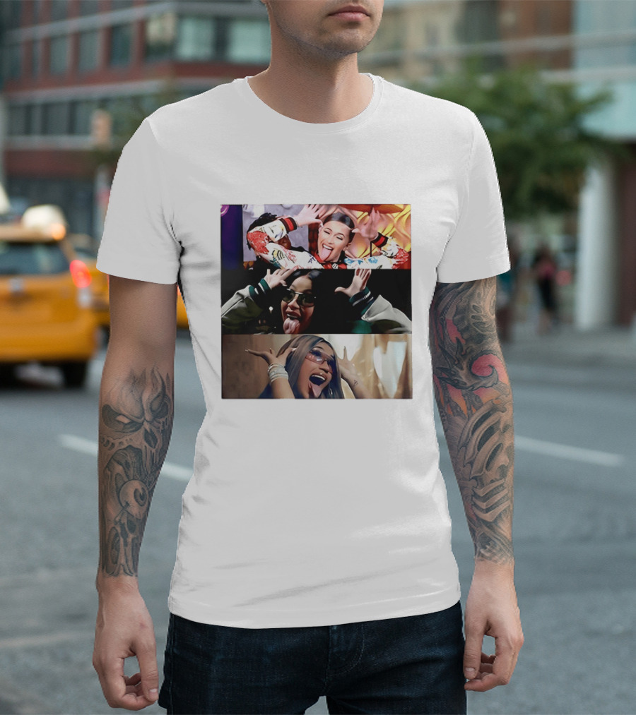 Cardi B Fun Iconic Expressions Collage T-Shirt