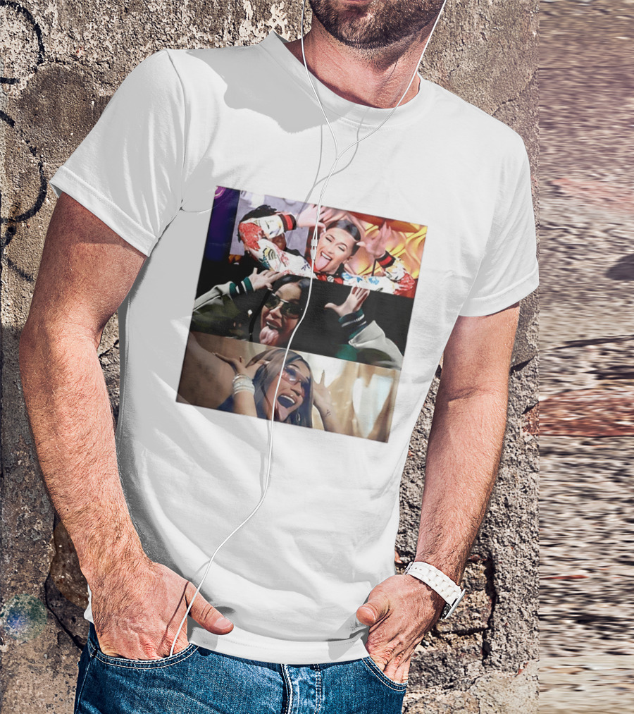 Cardi B Fun Iconic Expressions Collage T-Shirt
