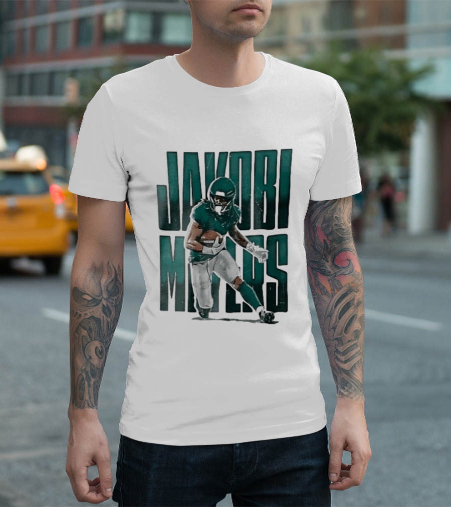 Jakobi Meyers Football Player Carrying Ball Distressed T-Shirt